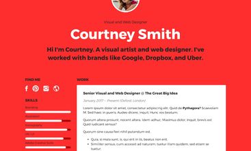 HTML Resume screenshot