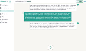 Interactive CV screenshot