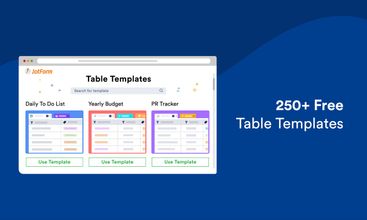 JotForm Tables screenshot