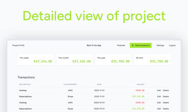 Project Profit screenshot