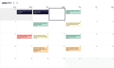Strive Content Calendar screenshot