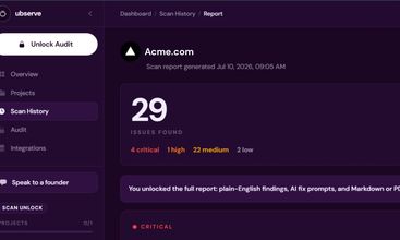 Ubserve screenshot