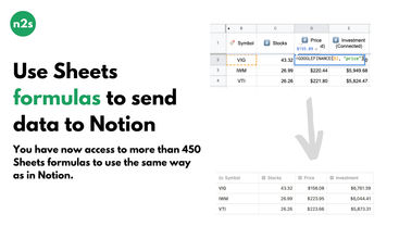 Notion2Sheets screenshot