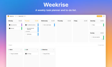Weekrise screenshot