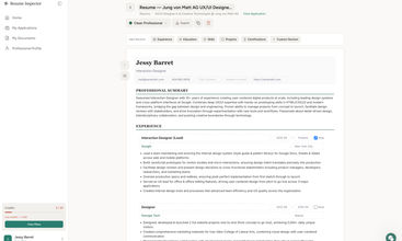Resume Inspector screenshot