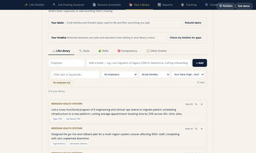 Career Backstory screenshot