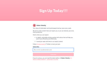 MakerWeekly screenshot