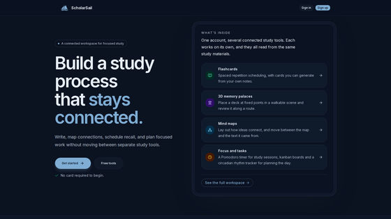 ScholarSail · connected study workspace