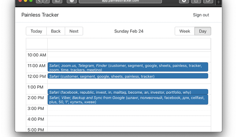 Painless Time Tracker