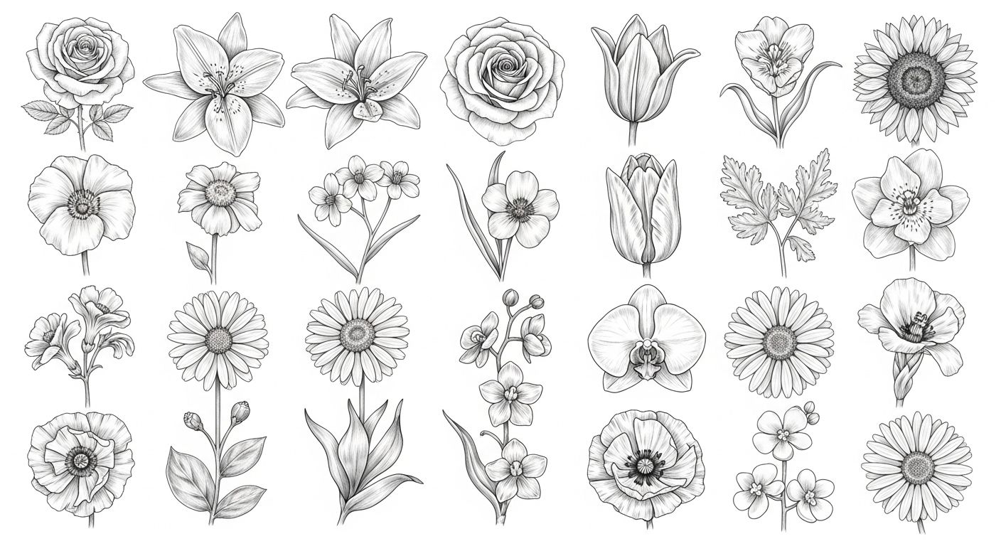 25 beautiful flower drawing