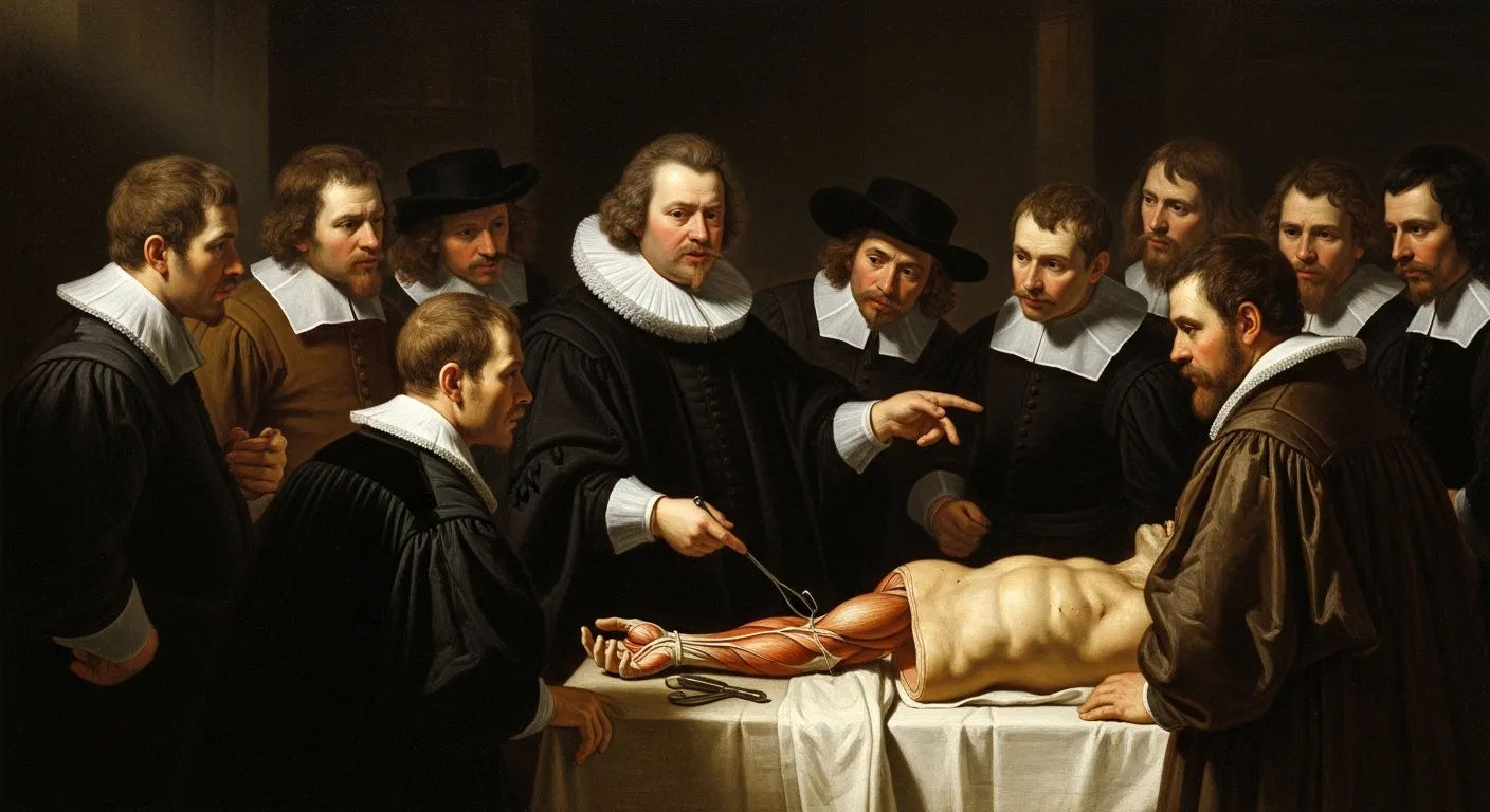 alex janvier artworks inspiration from The Anatomy Lesson of Dr Nicolaes Tulp