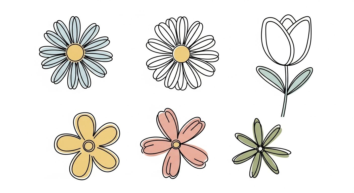 easy flower designs to draw