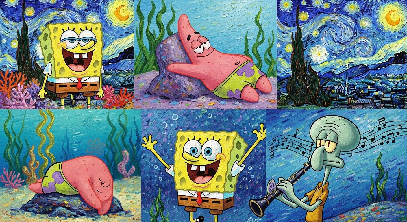 sponge bob paintings