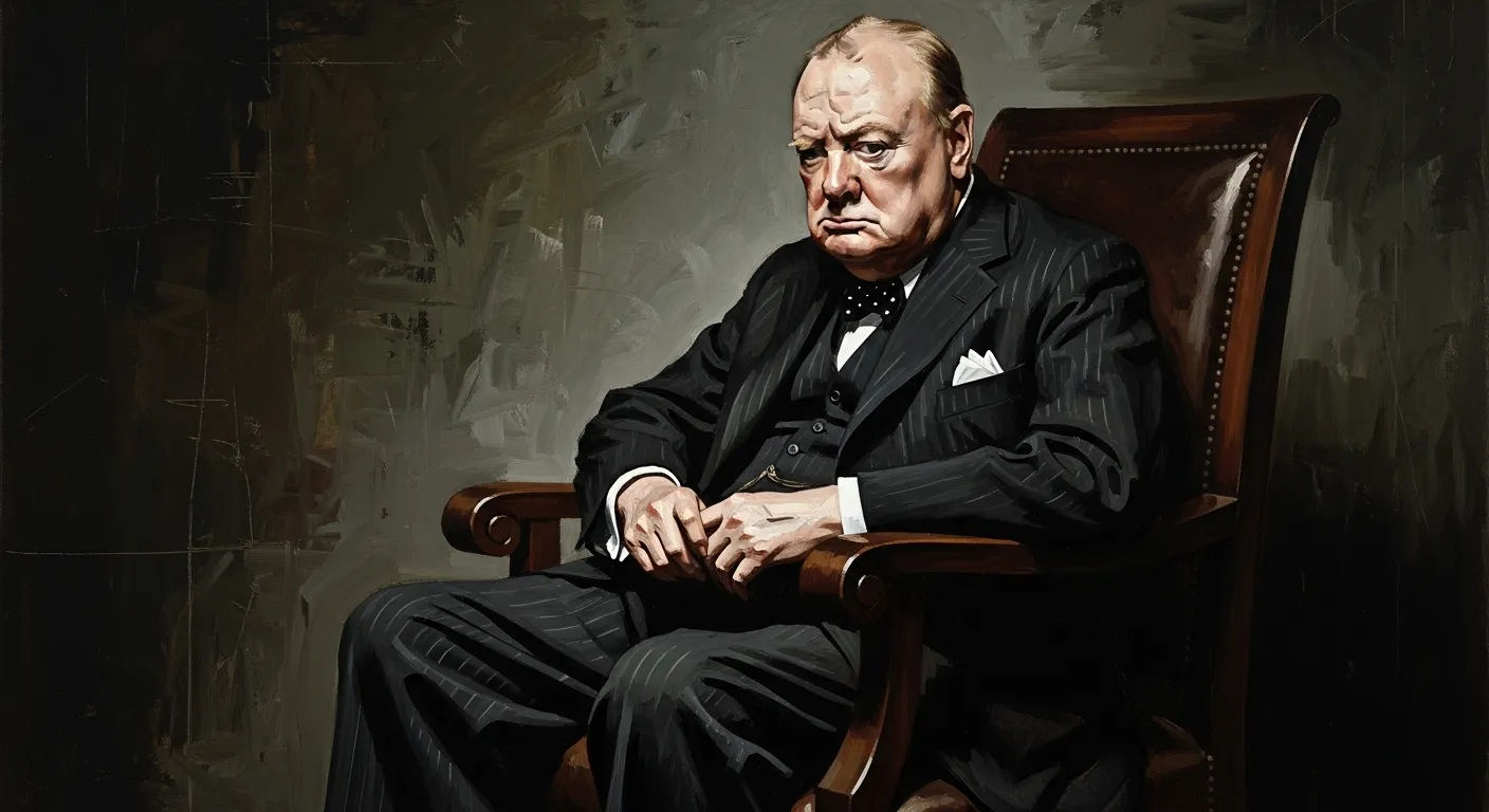 Sutherland Winston Churchill Painting Dramatic Portrait