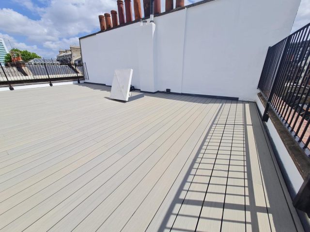 Book a consultation near me with specialist Roofer Builders in London for flat roof replacement or conversion into roof top terrace or balcony, even a Green Roof Garden, Sika Roof Systems composite decking, lets create that special outdoor space, contact London Roof Gardens today.