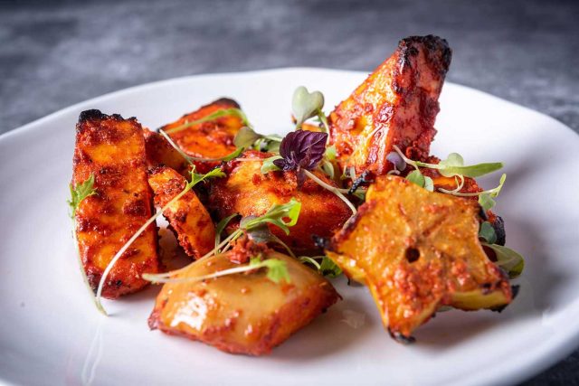 New Year's Eve Wembley Park Restaurant Indian Masalchi by Atul with super tasty vegetarian tandoori dishes inspired by street food culture.