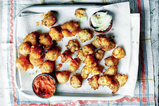 Buñuelos de Bacalao Salt Cod Fritter Recipe Spanish Restaurant Tapas Bar to rehydrate the salt cod, put it in a container.