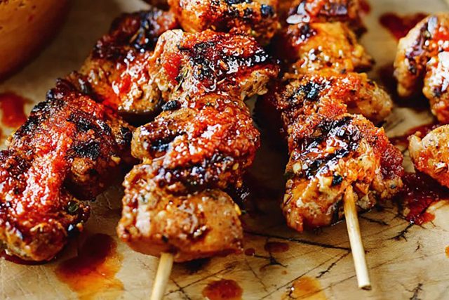 Pinchos Morunos Recipe Spanish Tapas Bars Restaurant, These pork skewers with Moorish spices are an extremely popular tapa.