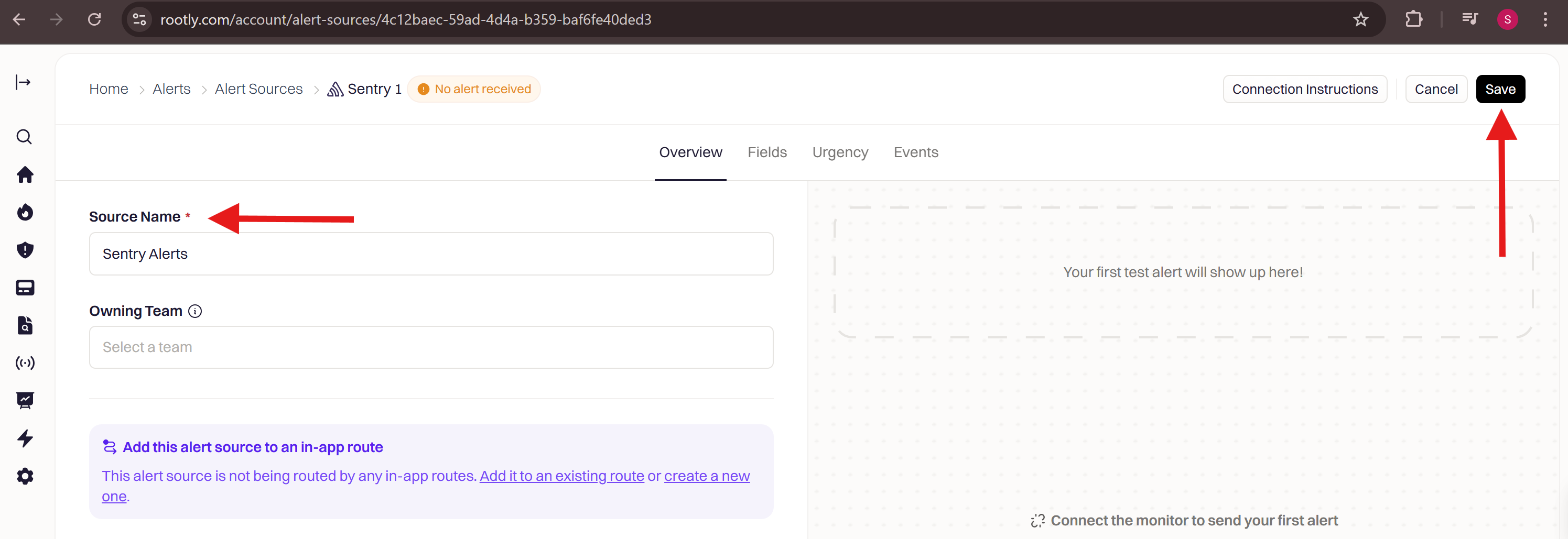 Configure Sentry alert source in Rootly