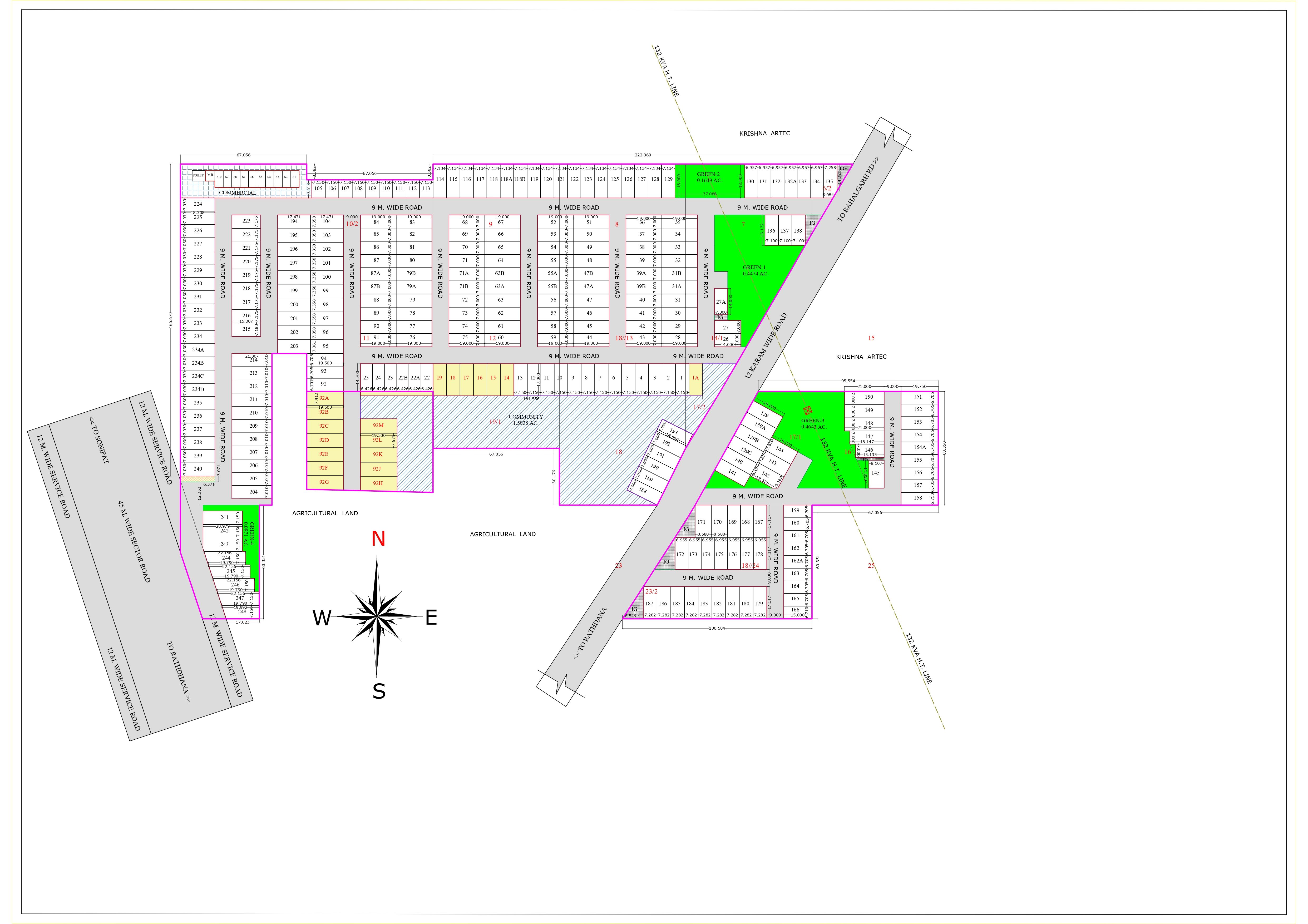 3 BHK + SR Floor Plan
