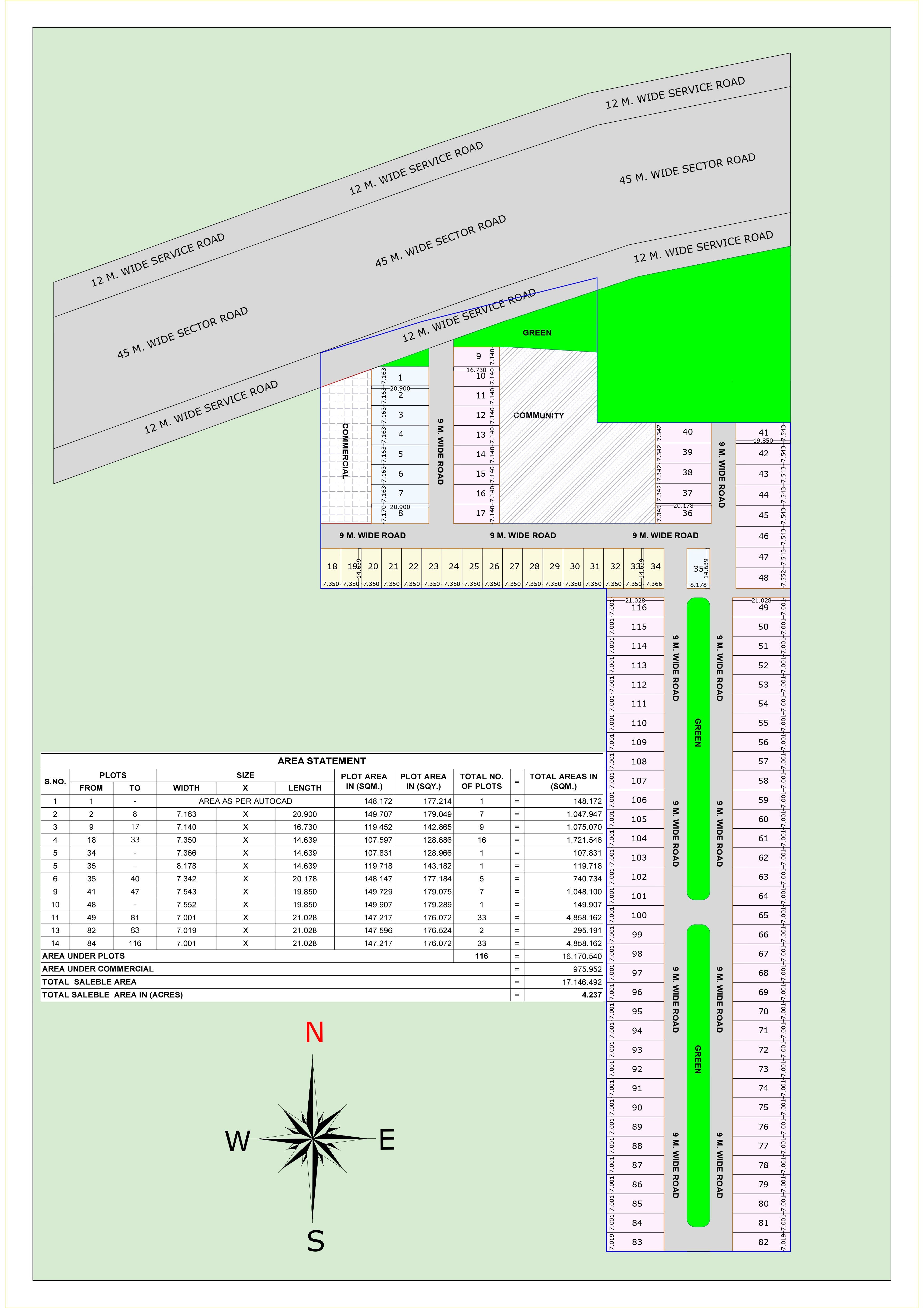 3 BHK + SR Floor Plan