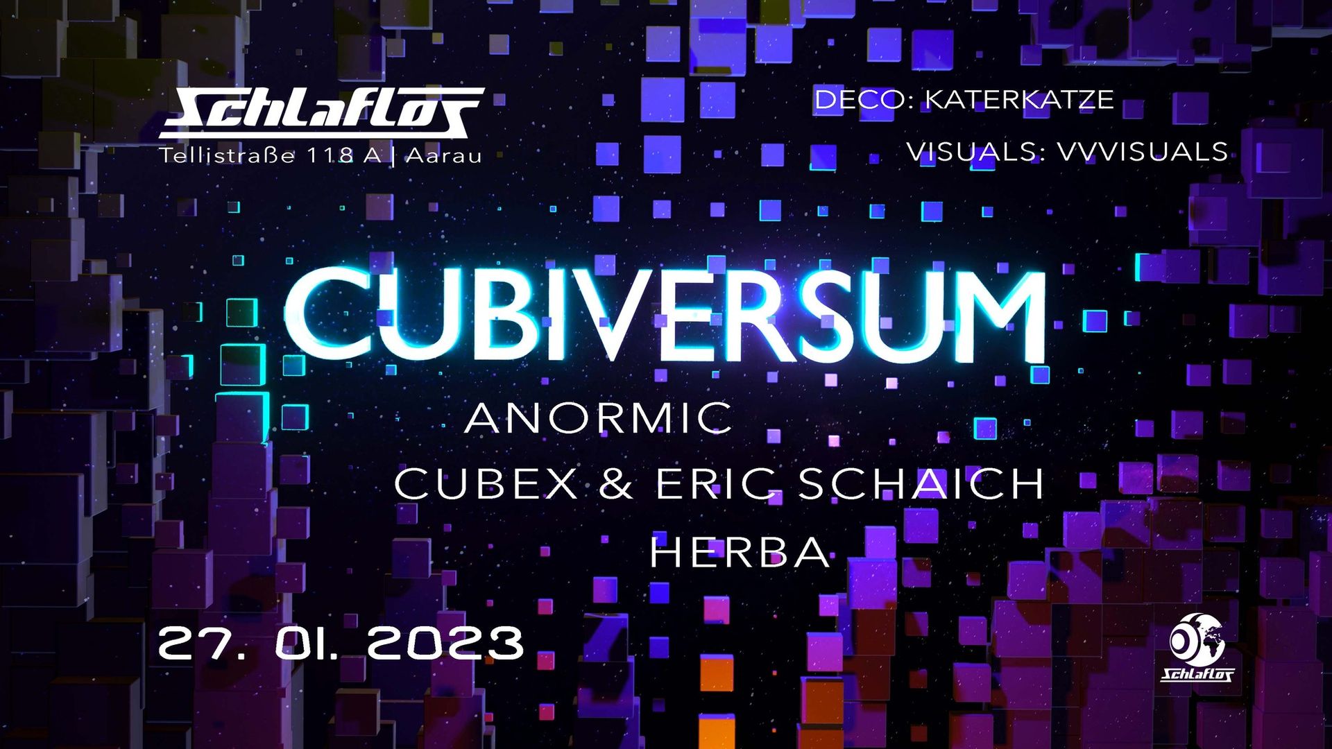 Flyer CUBIVERSUM #05 Psytech Night 2023-01-27 22:00:00