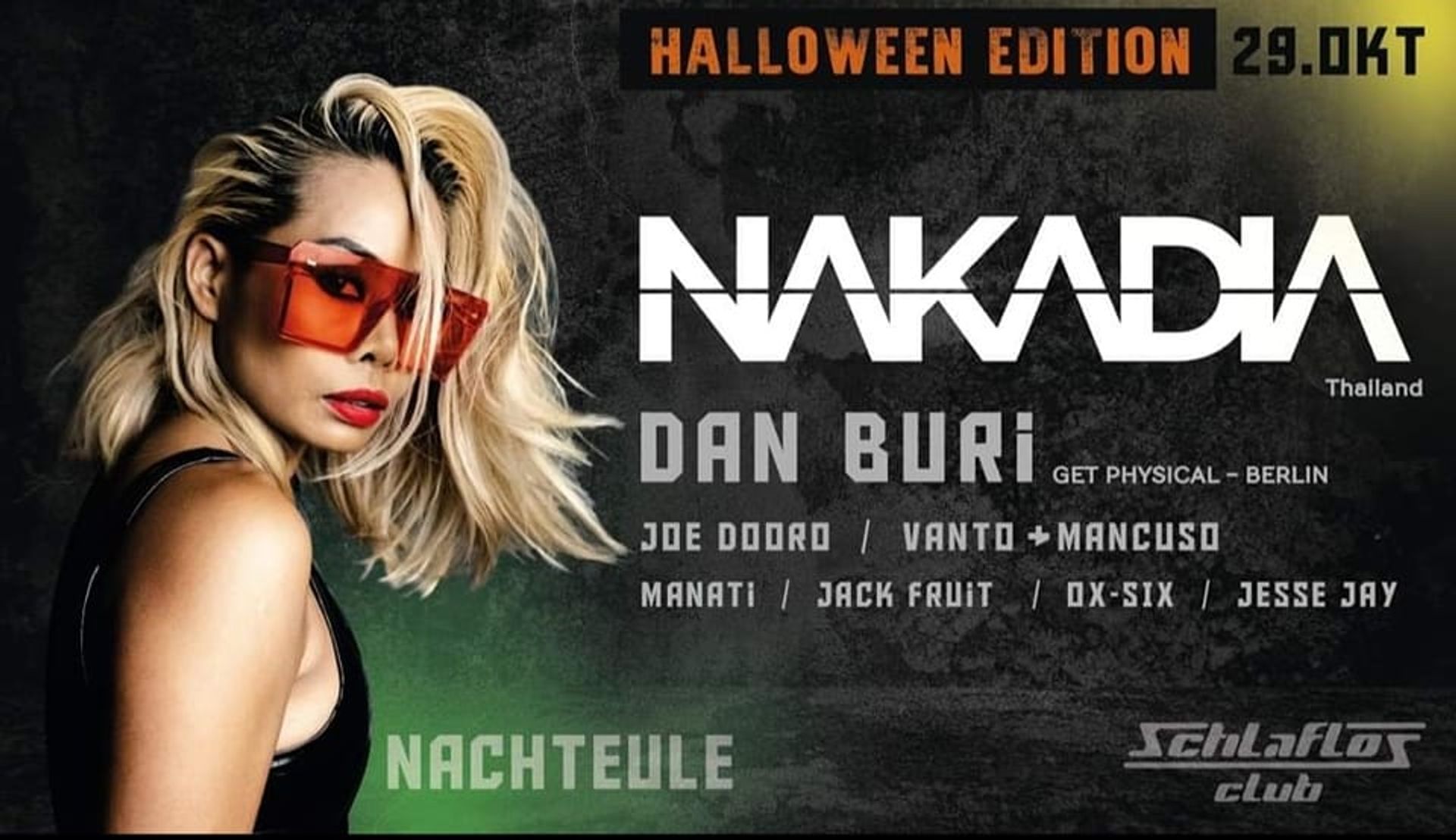 Flyer Nachteule W/ Nakadia & Dan Buri 2022-10-29 19:00:00