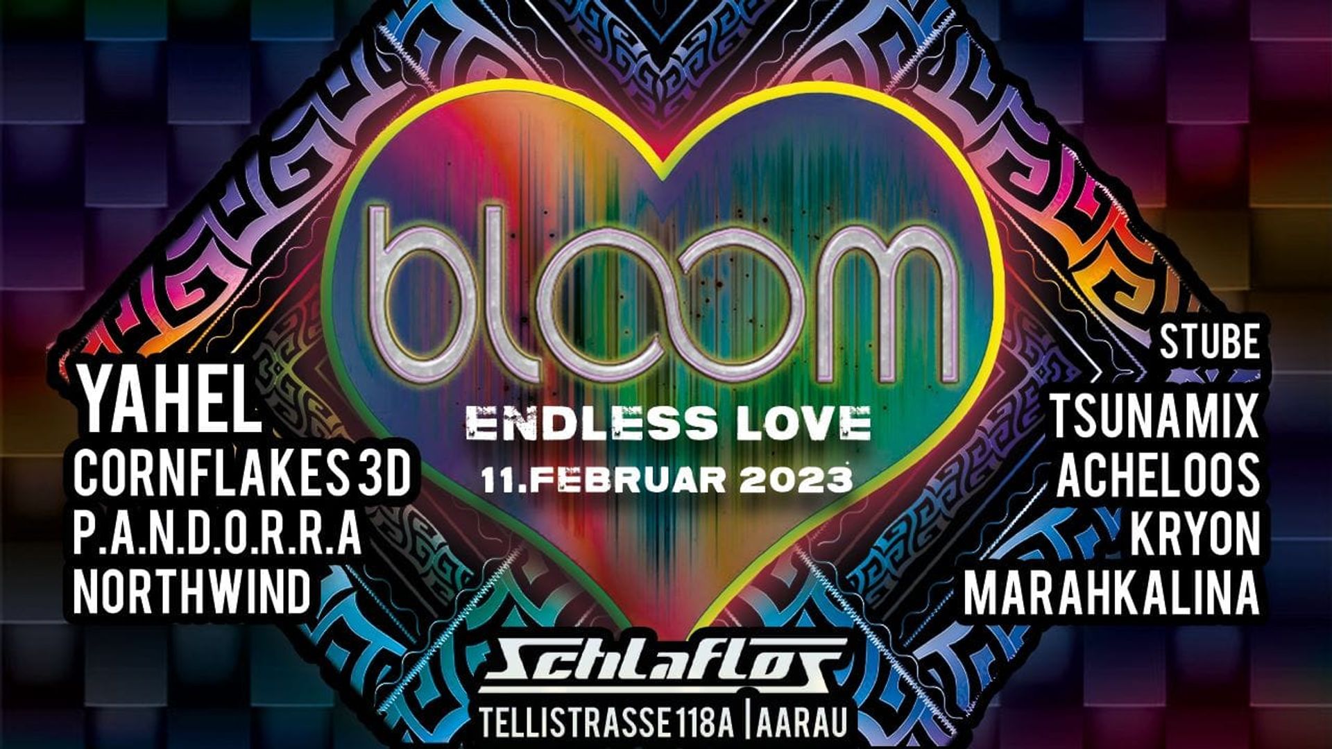 Flyer BLOOM endless love W/ YAHEL 2023-02-11 22:00:00