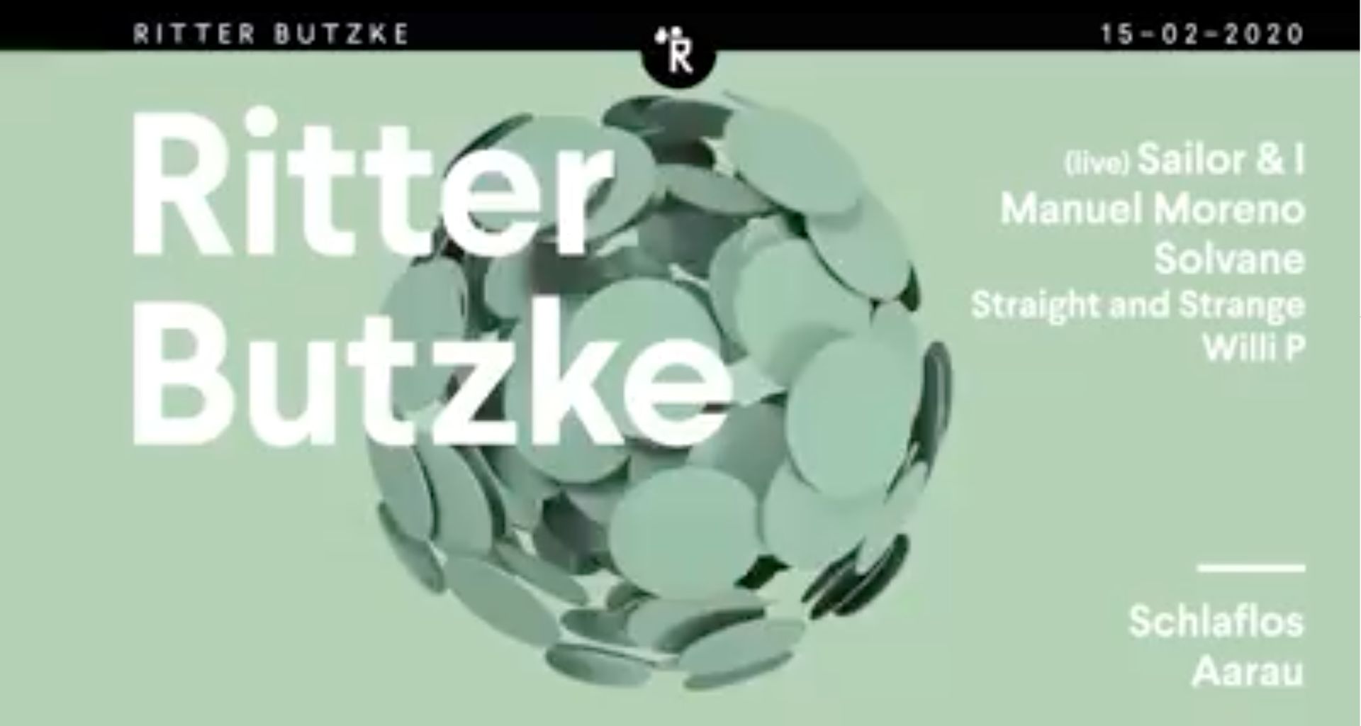 Flyer Ritter Butzke Showcase w/ Sailor & I, Manuel Moreno, Solvane 2020-02-15 23:00:00