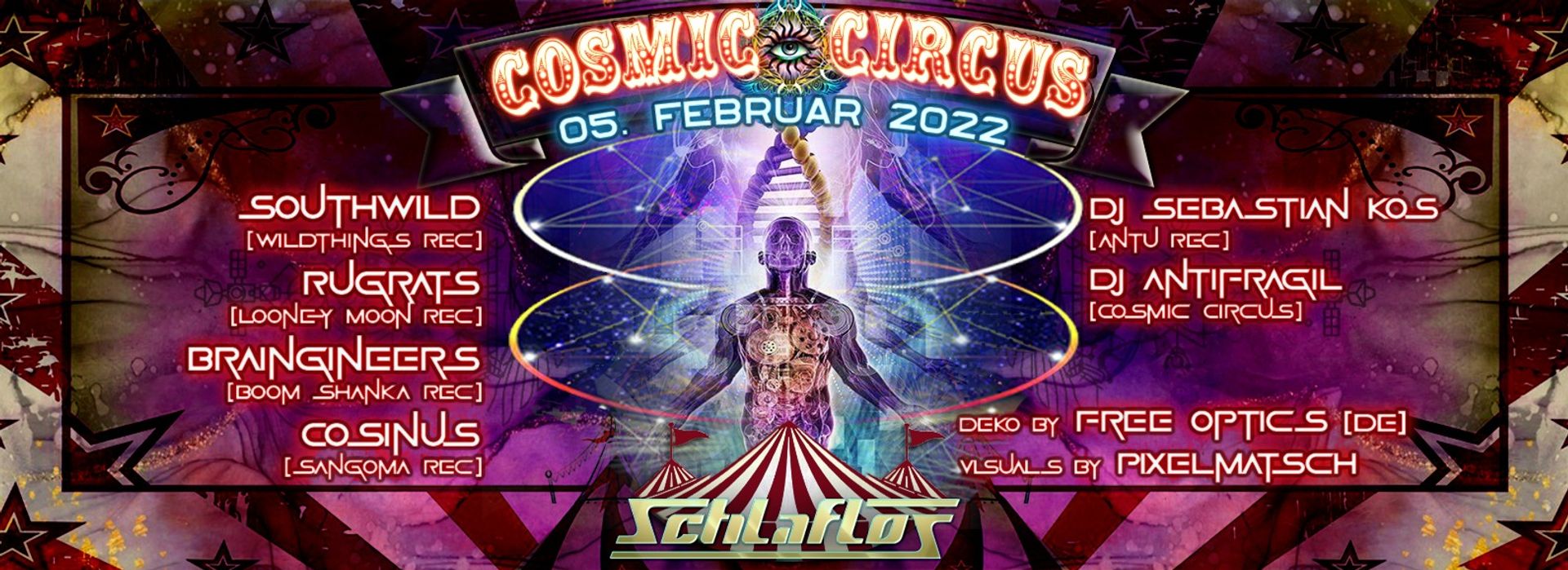 Flyer Cosmic Circus 2022-02-05 23:00:00