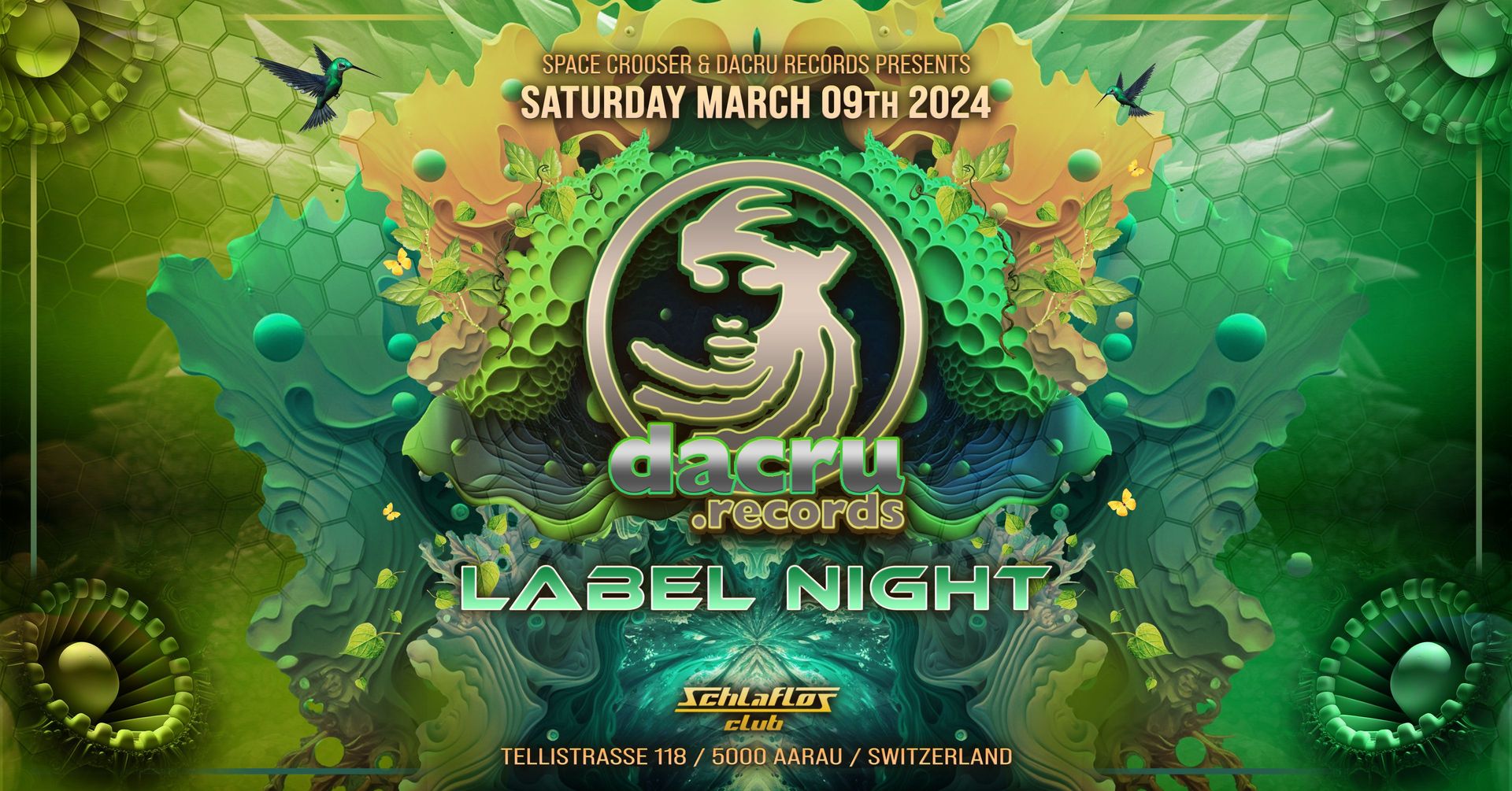 Flyer Dacru Records Label Night 2024-03-09 22:00:00