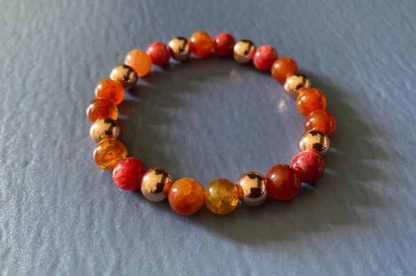 Bracelet, Confidence and Power - Carnelian and Copper