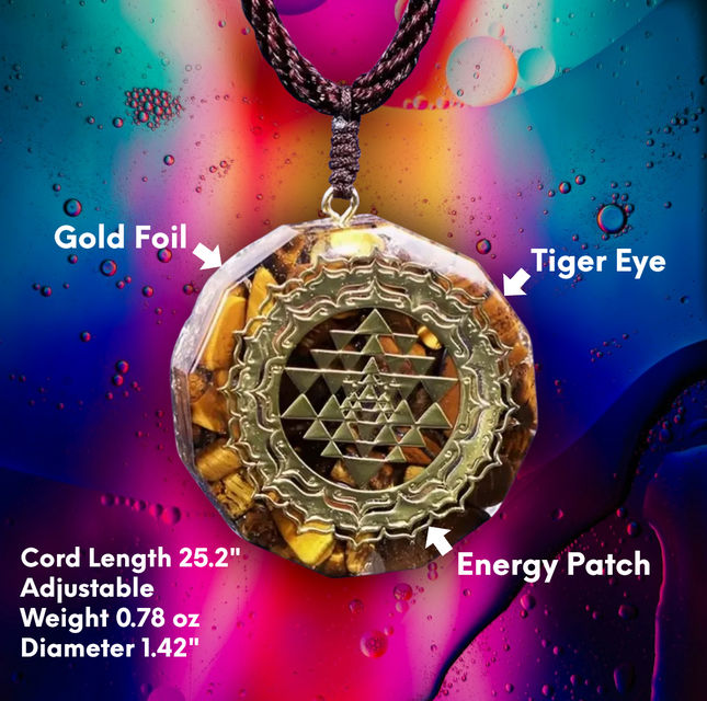 Tiger Eye Orgonite Pendant - EMF Blocker