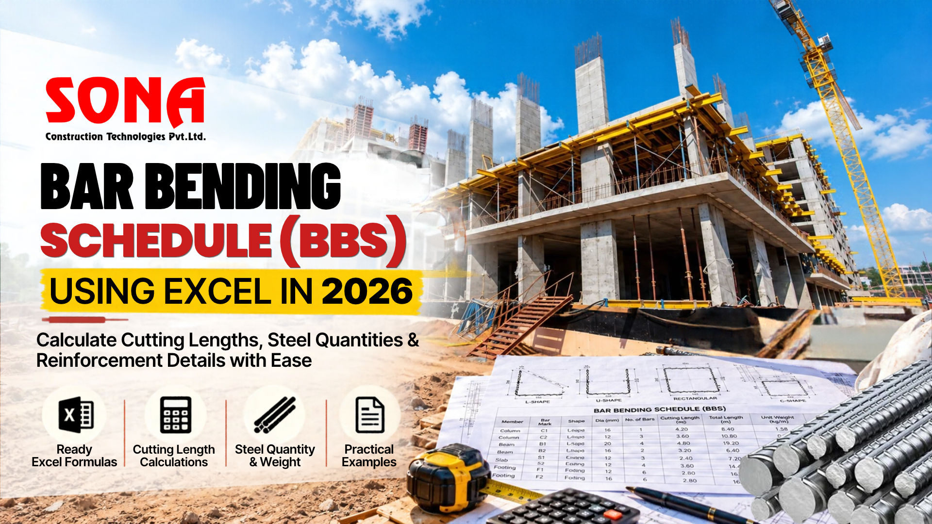 Bar Bending Schedule (BBS) Using Excel in 2026