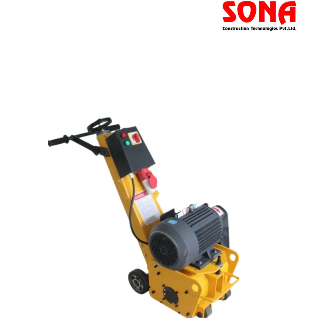 Concrete scarifier machine removing surface layer