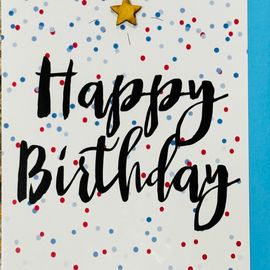 Happy Birthday Blue Star Card