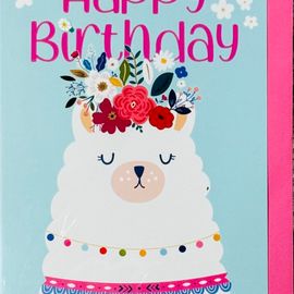 Llama Birthday Card