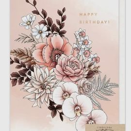 Peony Happy Birthday Card