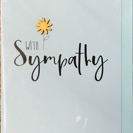 Sympathy Card With Wooden Flower