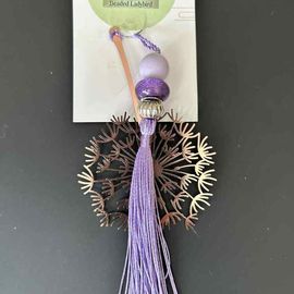 Mauve Beaded Bookmark