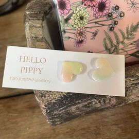 Pastel Heart Handcrafted Earrings 