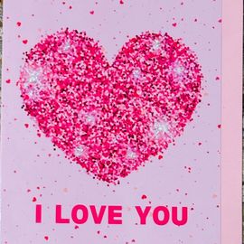 I Love You Glitter Heart Card