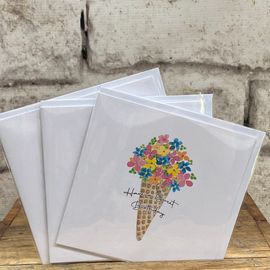 Happy Birthday Ice Cream Card Large