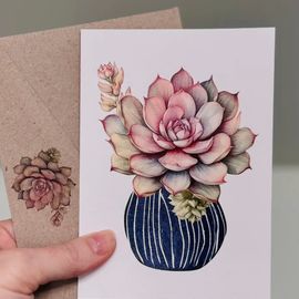 Pink Succulent Card