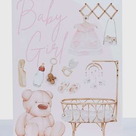 Baby Girl Card, Full Size Gretting Card by Lil’s Cards