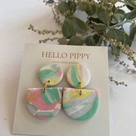 Abstract Pastel Handcrafted Earrings 