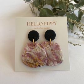 Purple Swirl Handcrafted Earrings 