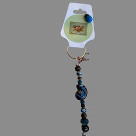 Deep Blue Seashell Key Ring