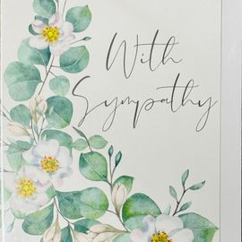 With Sympathy White Flowers Card