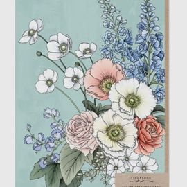 Florist Bouquet in Soft  Blue Card